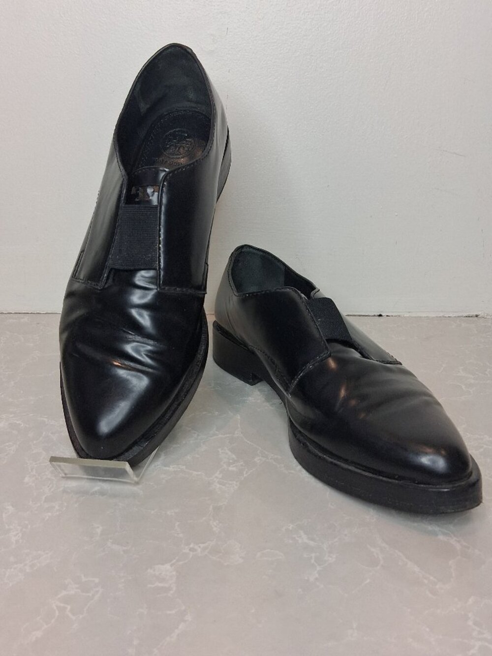 Tory Burch Black Patent Leather Mick Oxford Shoes Size 7.5